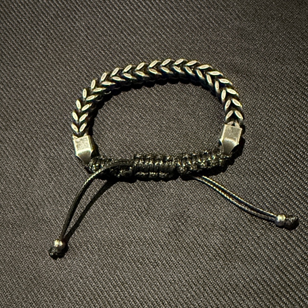 Murano Black and Silver Men's Bracelet
